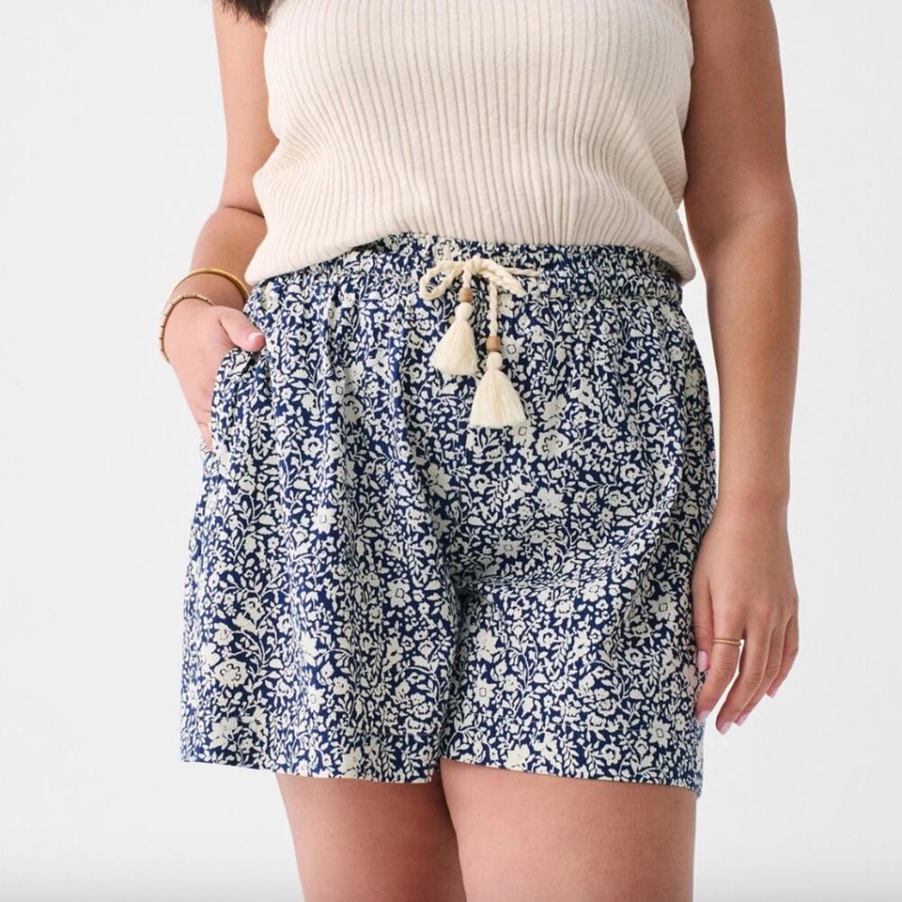 Faherty Marina Seersucker Short In Navy Sunrise Floral Size XXS Coastal Preppy